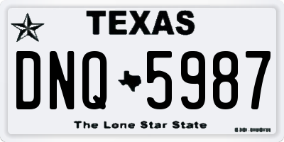 TX license plate DNQ5987