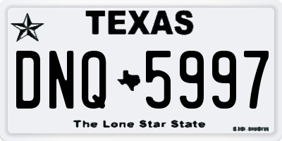 TX license plate DNQ5997