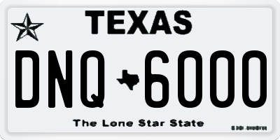 TX license plate DNQ6000