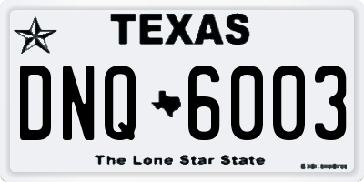 TX license plate DNQ6003