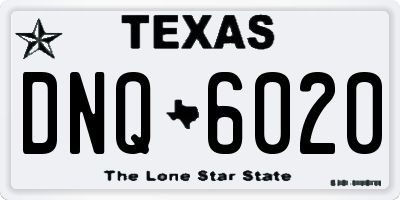 TX license plate DNQ6020