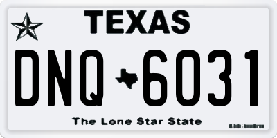 TX license plate DNQ6031