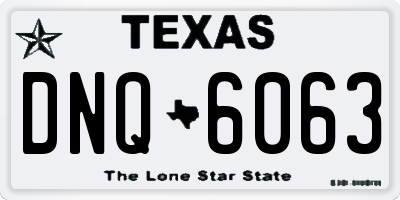 TX license plate DNQ6063