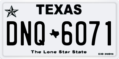 TX license plate DNQ6071