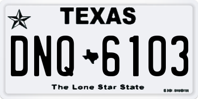 TX license plate DNQ6103
