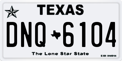 TX license plate DNQ6104