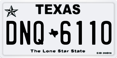 TX license plate DNQ6110