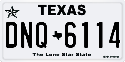 TX license plate DNQ6114