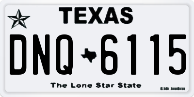 TX license plate DNQ6115