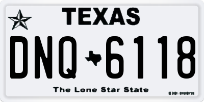 TX license plate DNQ6118