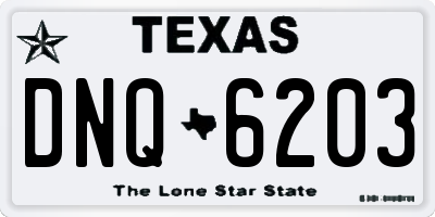 TX license plate DNQ6203