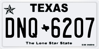 TX license plate DNQ6207