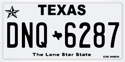TX license plate DNQ6287