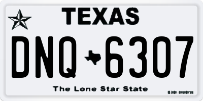 TX license plate DNQ6307