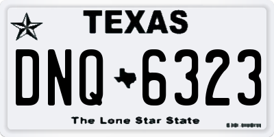 TX license plate DNQ6323