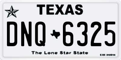TX license plate DNQ6325