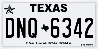 TX license plate DNQ6342
