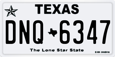 TX license plate DNQ6347