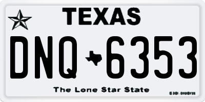 TX license plate DNQ6353