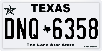 TX license plate DNQ6358