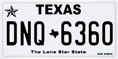 TX license plate DNQ6360