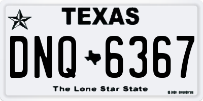 TX license plate DNQ6367