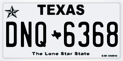 TX license plate DNQ6368