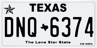 TX license plate DNQ6374