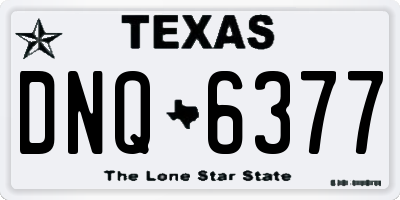 TX license plate DNQ6377
