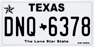 TX license plate DNQ6378