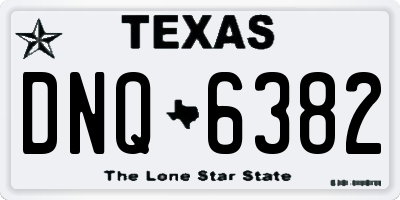 TX license plate DNQ6382