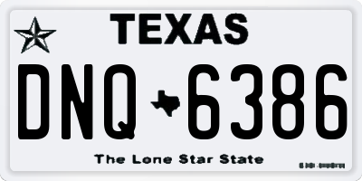 TX license plate DNQ6386