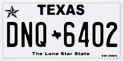 TX license plate DNQ6402