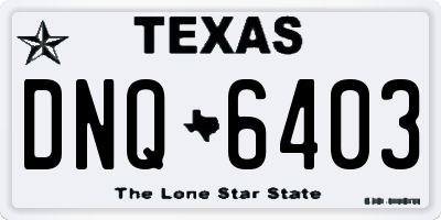 TX license plate DNQ6403