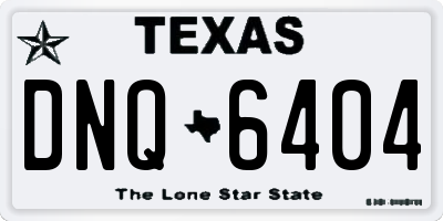 TX license plate DNQ6404