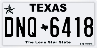 TX license plate DNQ6418