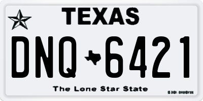 TX license plate DNQ6421