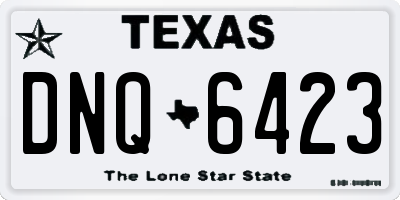 TX license plate DNQ6423