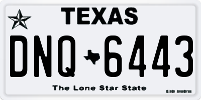 TX license plate DNQ6443