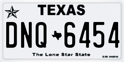 TX license plate DNQ6454