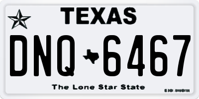 TX license plate DNQ6467
