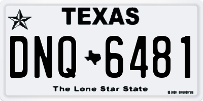 TX license plate DNQ6481