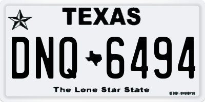 TX license plate DNQ6494