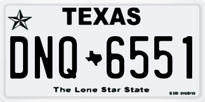 TX license plate DNQ6551