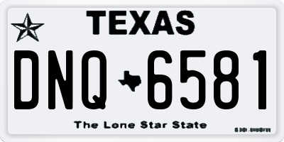 TX license plate DNQ6581