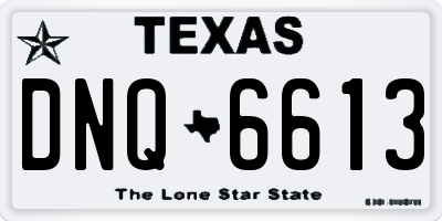 TX license plate DNQ6613