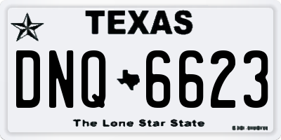 TX license plate DNQ6623