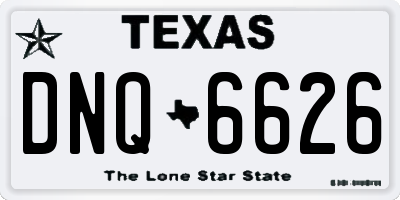TX license plate DNQ6626