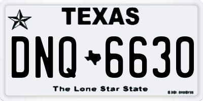 TX license plate DNQ6630