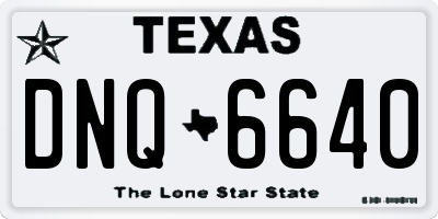 TX license plate DNQ6640